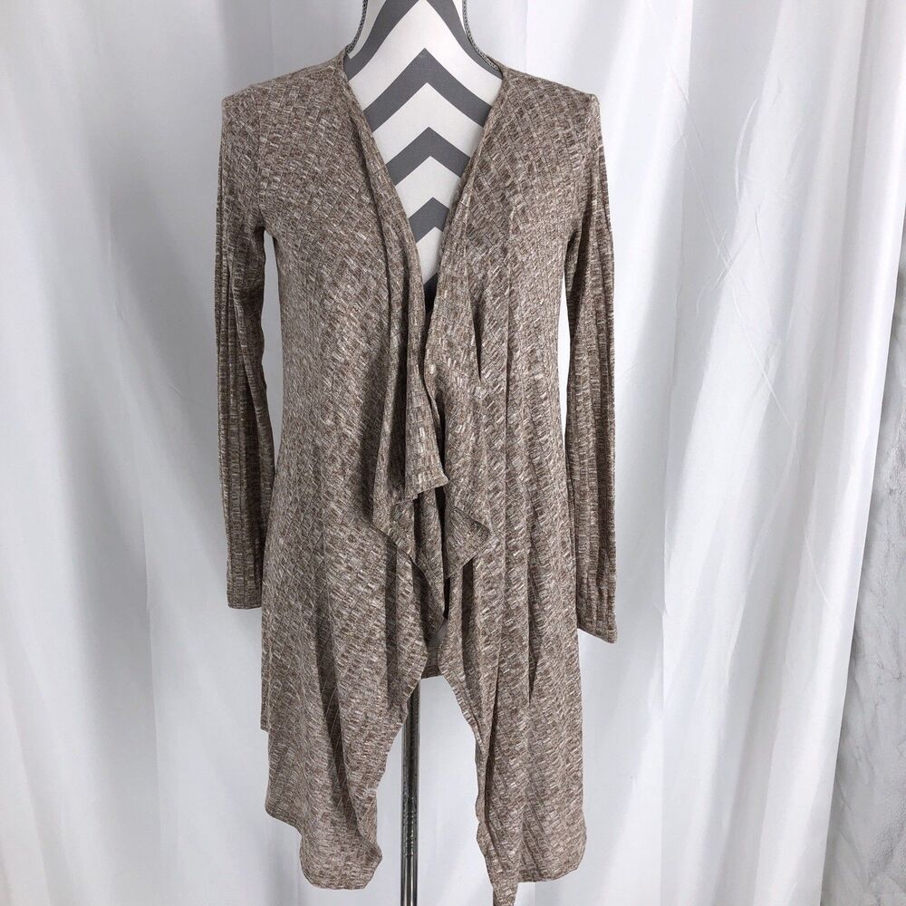 NWOT Reborn J Cardigan Open Front Brown Long Duster Small